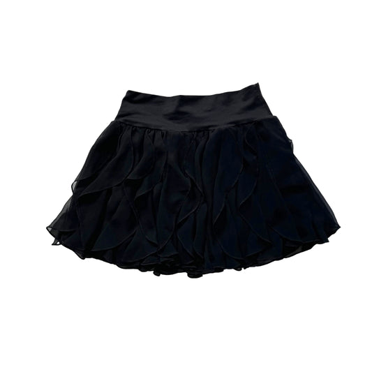 Vintage 2000s Y2k Necessary Objects Black Ruffle Mini Skirt