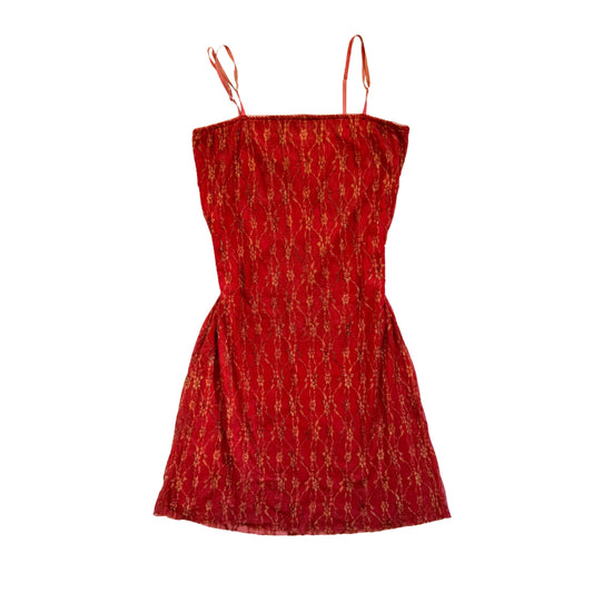 Vintage 2000s Y2k Must Red Lace Midi Dress