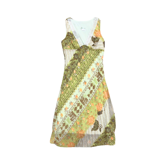 Khaki Krew Green Patchwork Midi Dress