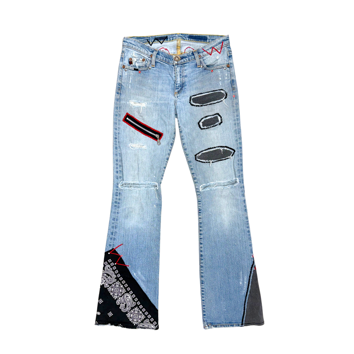 Adriano Goldschmied Bandana Patchwork Flare Jeans