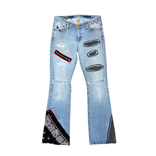 Adriano Goldschmied Bandana Patchwork Flare Jeans
