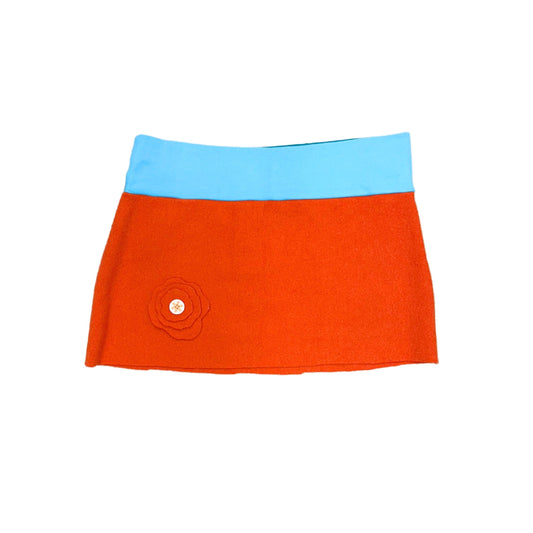 Orange Blue Knitted Mini Skirt