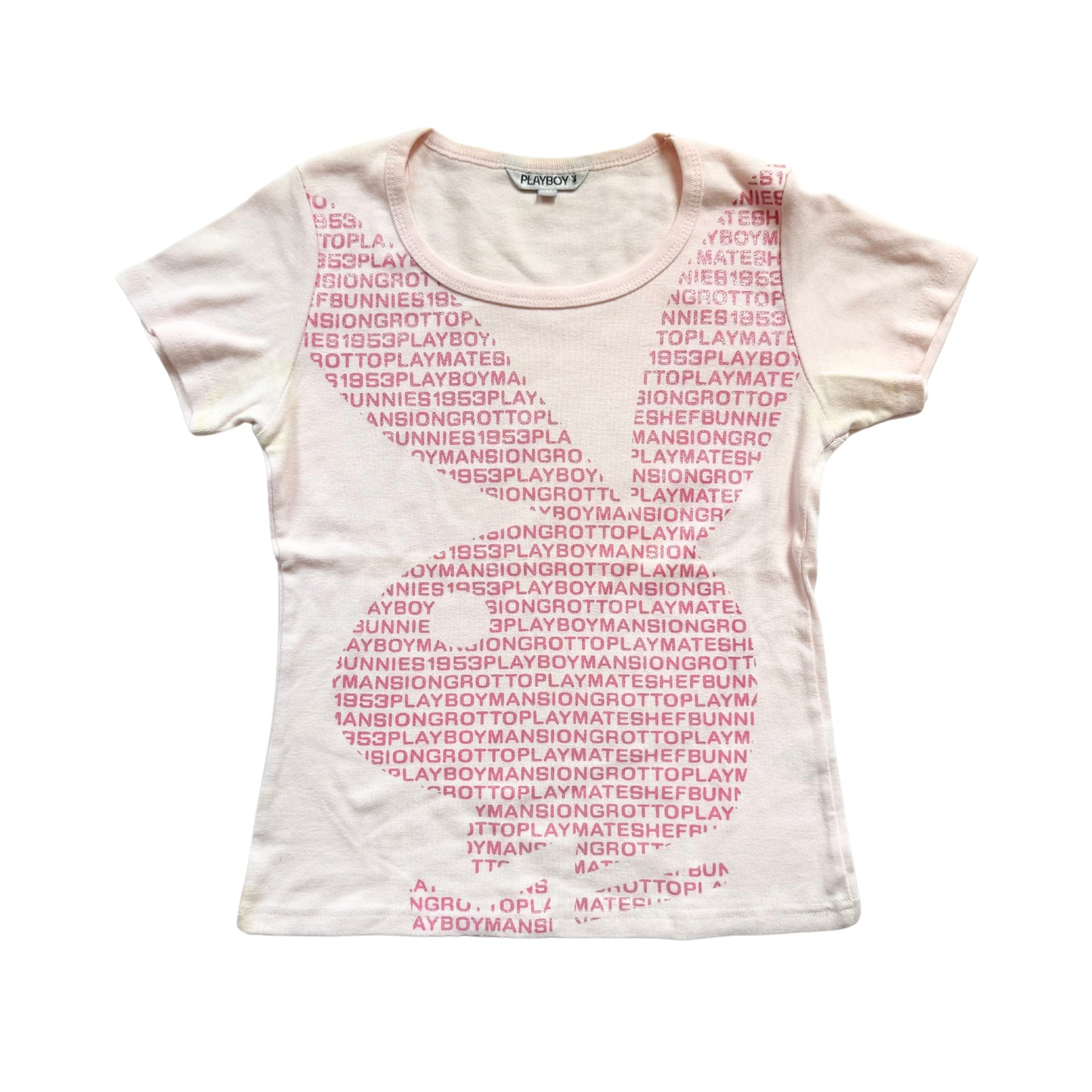 Y2k Playboy Baby Pink Bunny Graphic Tee