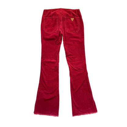 Vintage 2000s Y2k Guess Jeans Red Corduroy Flare Pant