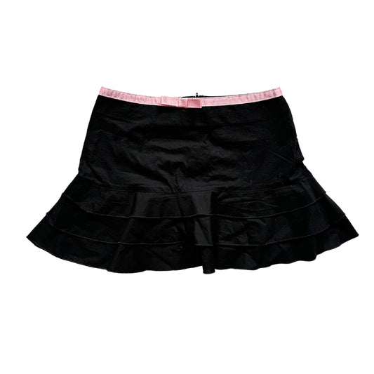 Vintage 2000s Y2k Heart Moon Star Black Mini Skirt