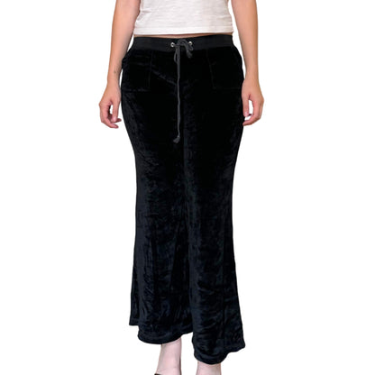 Vintage 2000s Y2k Juicy Couture Velvet Velour Black Tracksuit Pant
