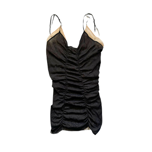 Vintage 2000s Y2k Sisley Black Mesh Cami