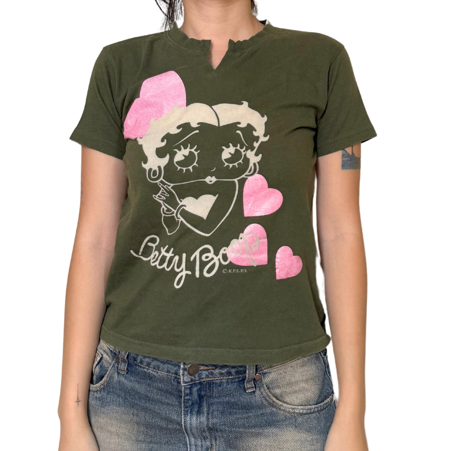 Y2k Betty Boop Green Graphic Tee
