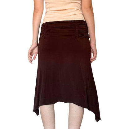 Vintage 2000s Y2k Max Studio Brown Midi Skirt