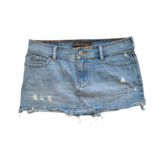 Vintage 2000s Y2k Hollister Light Washed Denim Mini Skirt