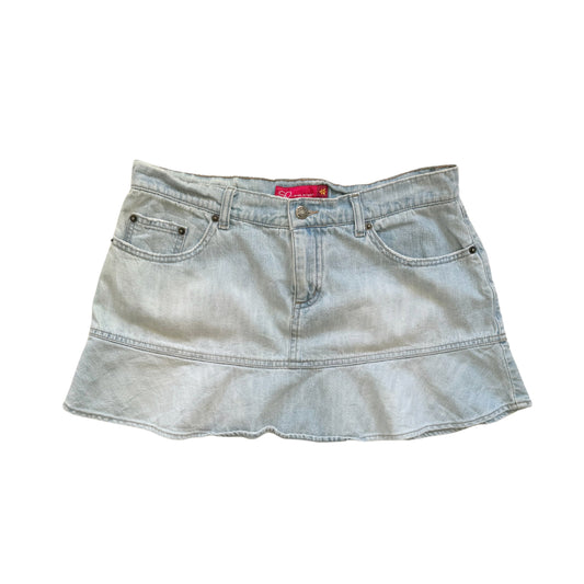 Vintage 2000s Y2k So Light Washed Denim Mini Skirt