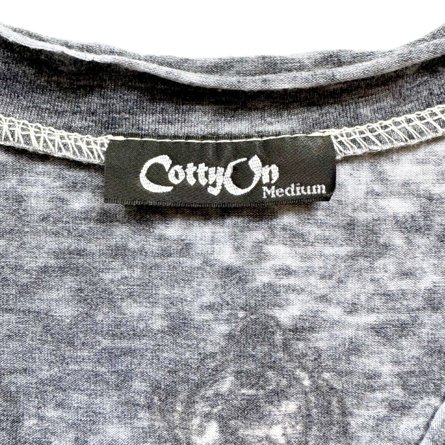 Vintage 2000s Y2k Cotty On Gray Rhinestones Grunge Graphic T-Shirt