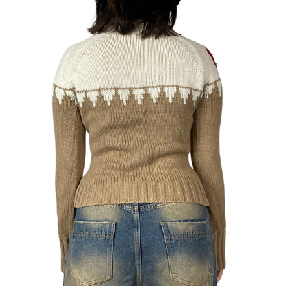 Vintage 2000s Y2k Only Beige Turtleneck Sweater