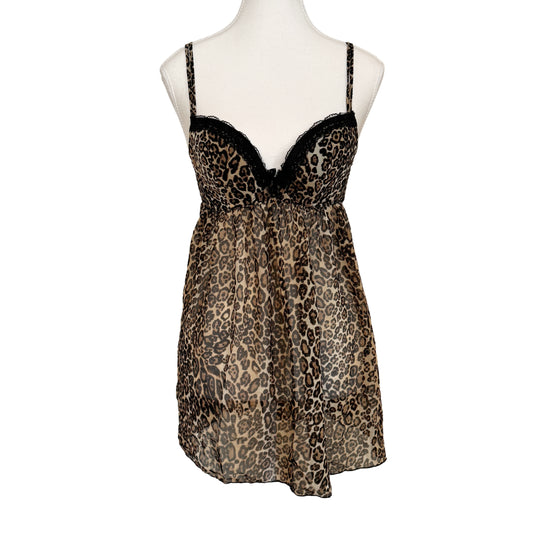 Vintage 2000s Y2k Cheetah Print Baby Doll