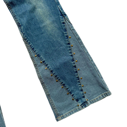 Vintage 2000s Y2k Gazo Dark Washed Denim Boot Cute Jeans