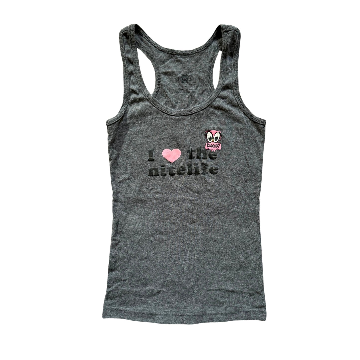 Vintage 2000s Y2k I <3 The Nitelife Mudd Gray Tank Top