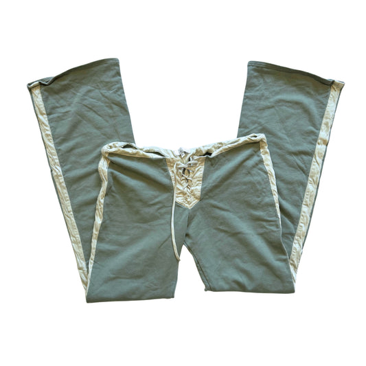 Vintage 2000s Y2k H Standard Muted Green Lace Up Pant