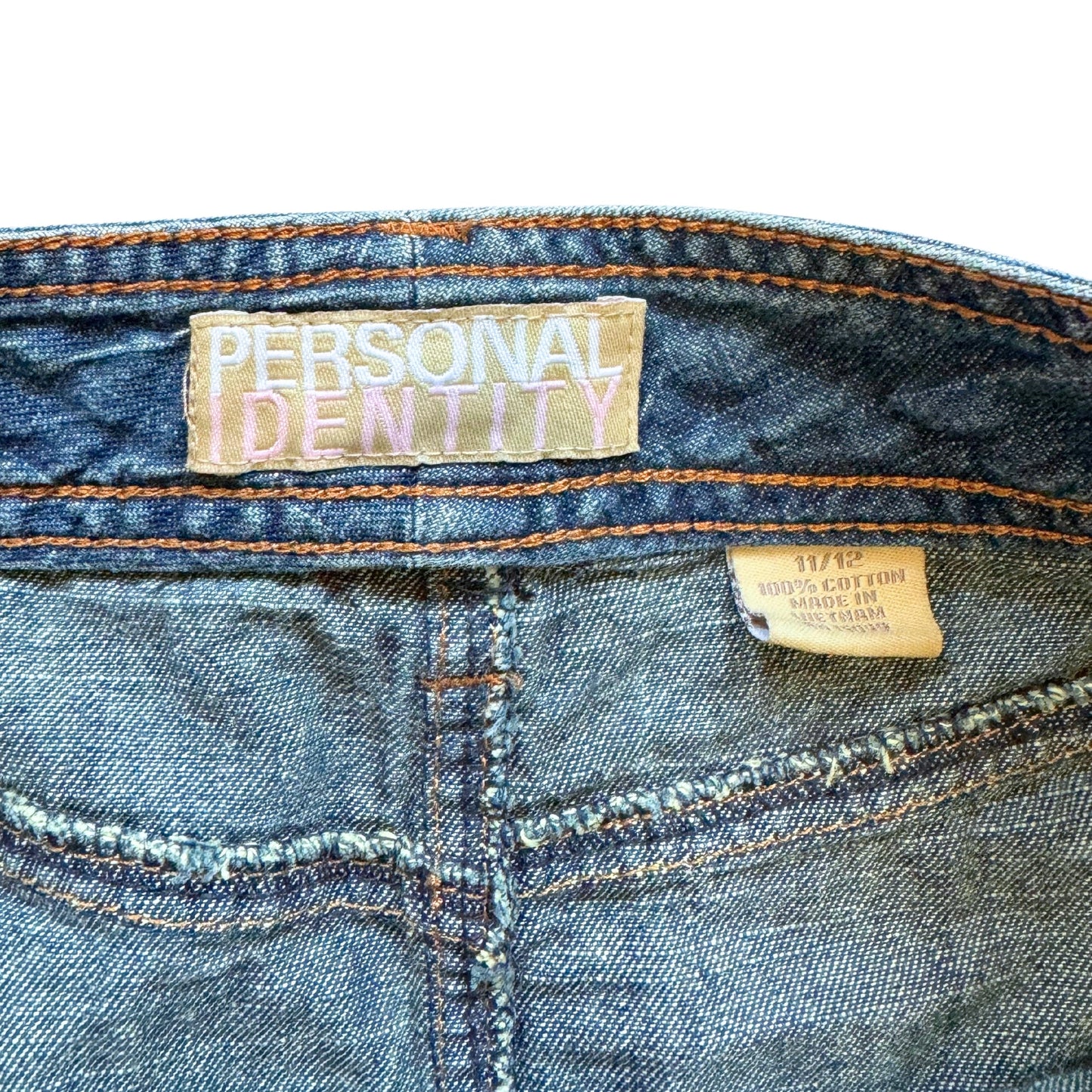 Vintage 2000s Y2k Personal Identity Denim Midi Skirt