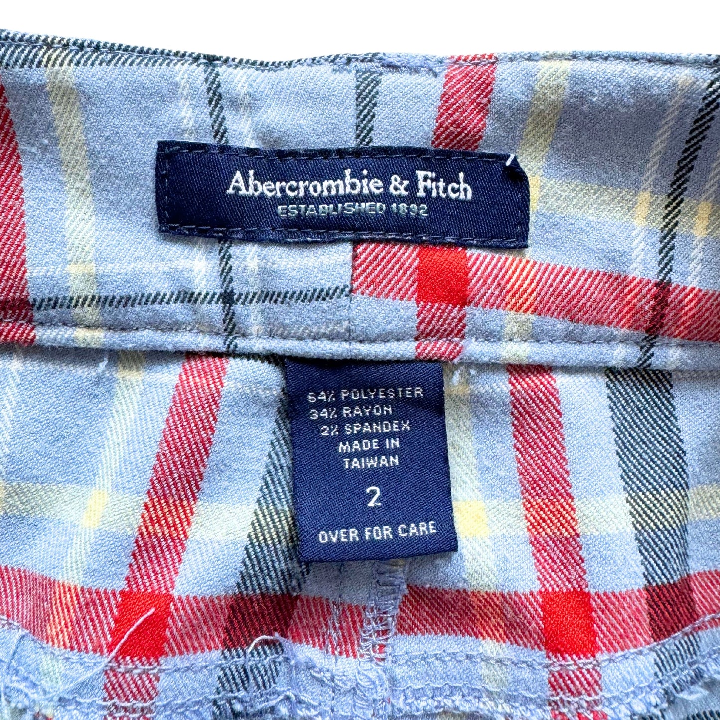 Vintage 2000s Y2k Abercrombie & Fitch Blue Plaid Mini Skirt