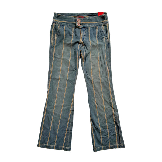 Vintage 2000s Y2k Z. Cavaricci Striped Flare Jeans