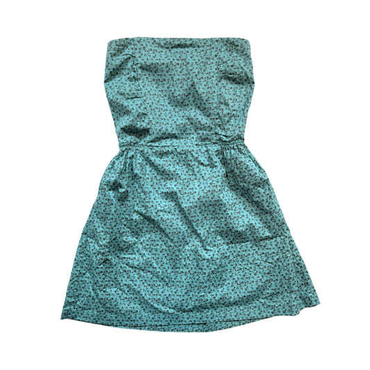 Vintage 2000s Y2k Mudd Green Floral Strapless Midi Dress