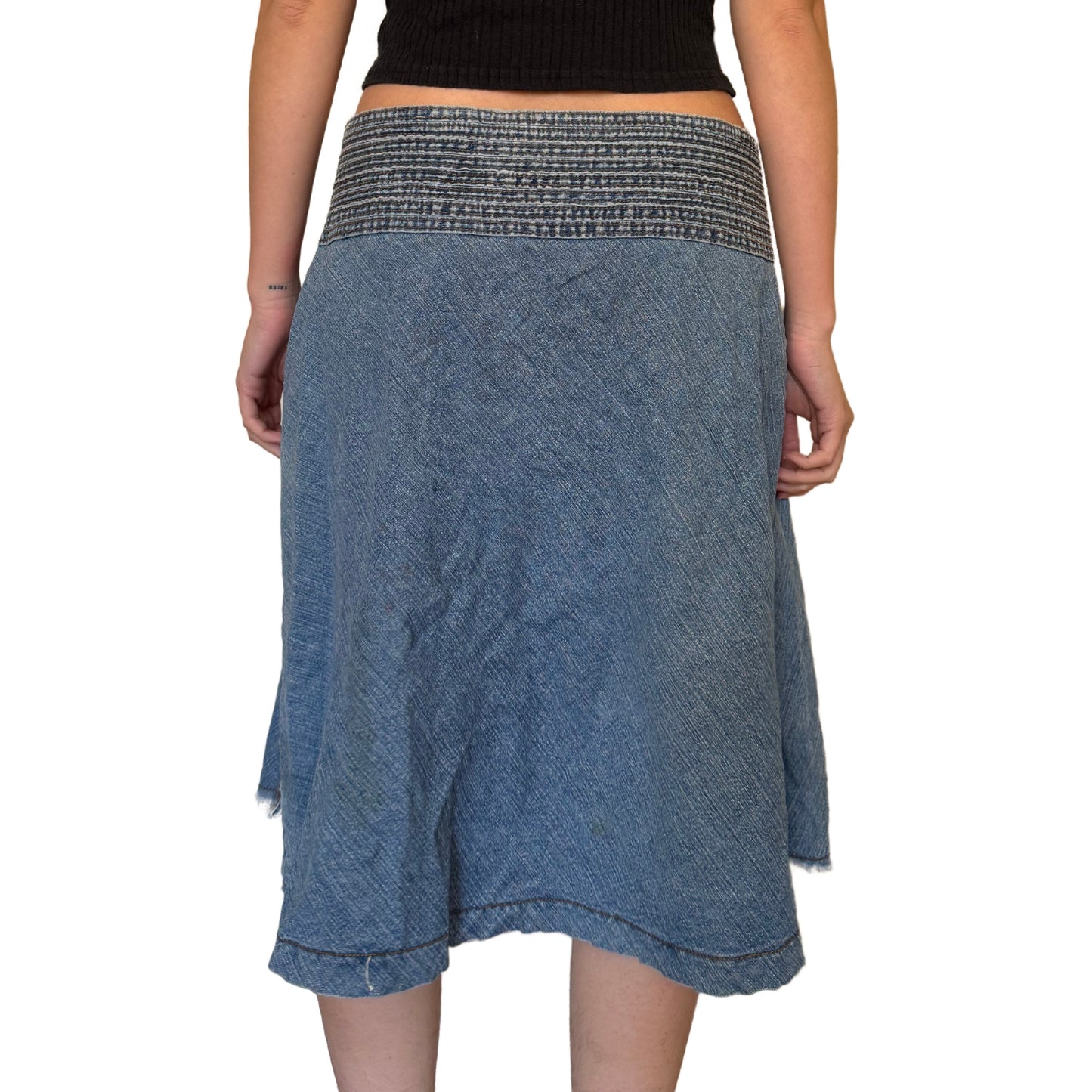 Vintage 2000s Y2k Roomates Denim Midi Skirt