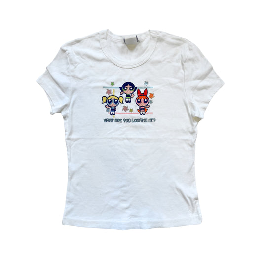 Vintage 2000s Y2k Powerpuff Girls White T Shirt